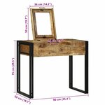 vidaXL Coiffeuses pour Chambre Marron Bois de manguier massif