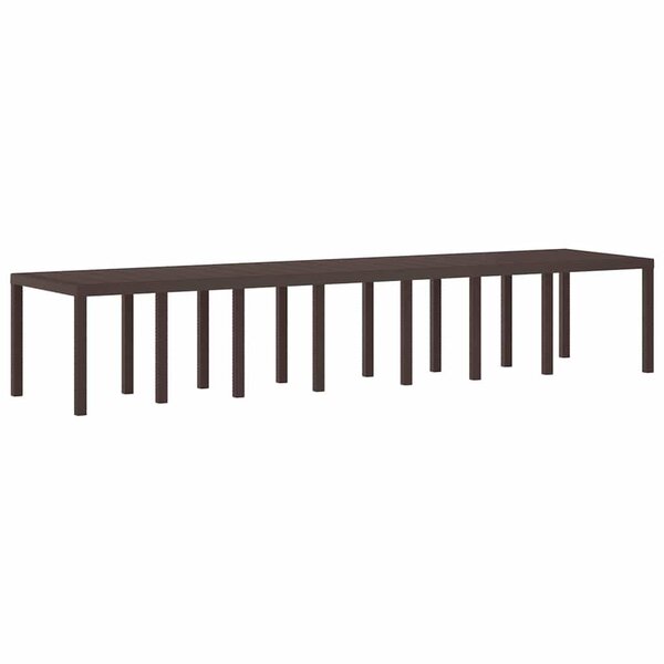 vidaXL Table de jardin pour repas Marron 400 x 100 x 73 cm polyrotin