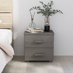 vidaXL Table de chevet HAMAR Gris clair 40x35x44 5 cm Bois pin massif