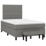 vidaXL Sommier à lattes de lit avec matelas gris foncé 120x190cm tissu