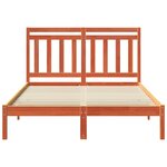 vidaXL Cadre de lit Cire marron 205 5 x 145 5 x 100 cm