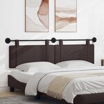 vidaXL Tête de lit suspendue Avec lumière LED Marron foncé Tissu