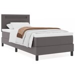 vidaXL Lit à ressorts avec matelas Gris et blanc 90 x 200 cm