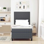 vidaXL Lit à ressort LED Gris foncé et blanc 90 x 190 cm