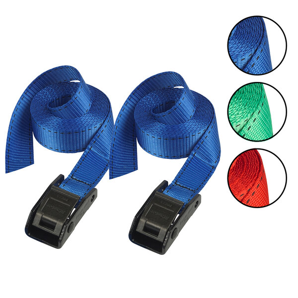 Sangle d'arrimage avec boucle à griffes  Couleur Aléatoire  2 50m x 25mm Sangle  Pack de 2