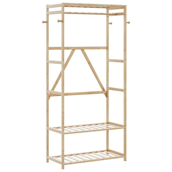 vidaXL Porte-vêtement avec étagères 80x40x175 cm bambou