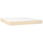 vidaXL Sommier à lattes de lit et matelas et LED Crème 160x200cm Tissu