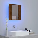 vidaXL Armoire à miroir LED de salle de bain chêne marron 40x12x45 cm