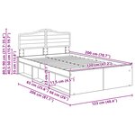 vidaXL Cadre de lit avec tête de lit Sonoma 120 x 200 cm Pin massif