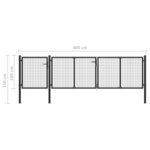 vidaXL Portail de jardin Acier 400 x 100 cm Anthracite