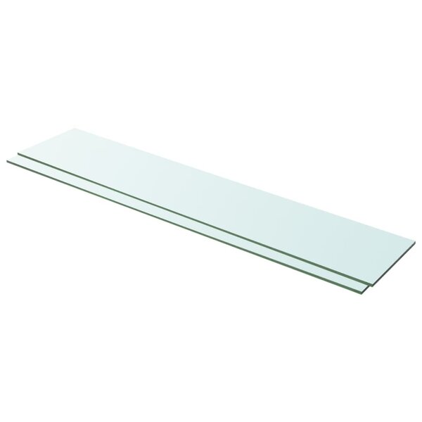 vidaXL Panneaux d'étagère 2 Pièces Verre Transparent 100 x 20 cm