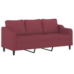 vidaXL Ensemble de canapés 4 Pièces avec coussins rouge bordeaux tissu