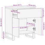 vidaXL Meuble de chevet 50x33x60 cm en bois massif de noyer