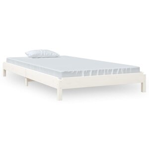vidaXL Lit empilable sans matelas blanc 100x200 cm bois de pin massif