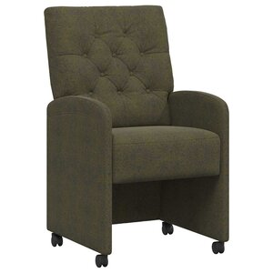 vidaXL Chaises de Salle à Manger avec Roues 2 Pièces Vert armée