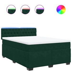 vidaXL Sommier à lattes de lit et matelas Vert foncé 140x190cm Velours