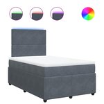 vidaXL Sommier à lattes de lit et matelas gris foncé 120x190cm velours