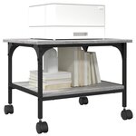 vidaXL Support d'imprimante à 2 niveaux sonoma gris 50x40x38 cm