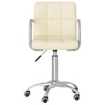 Chaise fauteuil siège pivotante de bureau informatique étude tissu crème 02_0024101