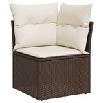vidaXL Salon de jardin avec coussins 7 Pièces marron résine tressée