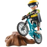 PLAYMOBIL 71756 - Cycliste avec vélo tout terrain et souche d'arbre