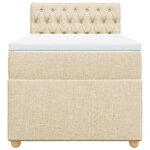 vidaXL Sommier à lattes de lit avec matelas Crème 80x200 cm Tissu