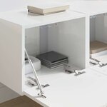 vidaXL Meuble TV mural 2 Pièces Blanc Brillant 60 x 31 x 29.5 cm