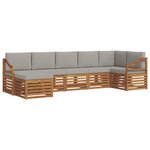 vidaXL Ensemble de canapé d'angle 7 Pièces Gris Naturel et Clair