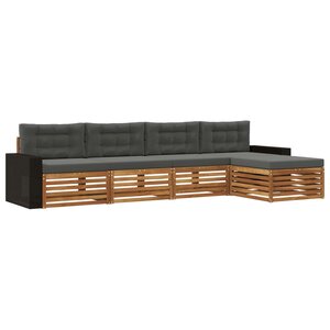 vidaXL Ensemble de canapés d'extérieur 5 pc Naturel et Anthracite