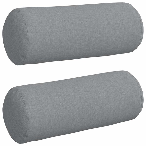 vidaXL Coussins d'accent 2 pc tissu Gris clair Ø 15 x 40 cm
