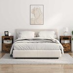 vidaXL Cabinet de chevet avec tiroir 2 Pièces Chêne fumé 40 x 31 x 60 cm