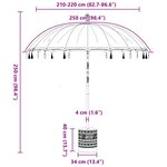 vidaXL Parasol balinais 260 Rose 210-220 cm Coton et bois massif