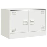 vidaXL Meuble TV blanc 67x39x44 cm acier
