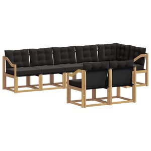 vidaXL Ensemble de canapés d'extérieur 8 pc Blanc et noir