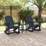 vidaXL Chaises Berçantes Adirondack 2 Pièces Bleu marine HDPE