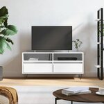 vidaXL Meuble TV blanc brillant 100x34 5x44 5 cm bois d'ingénierie