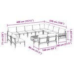 vidaXL Ensemble de canapé de jardin 13 Pièces Anthracite Acier