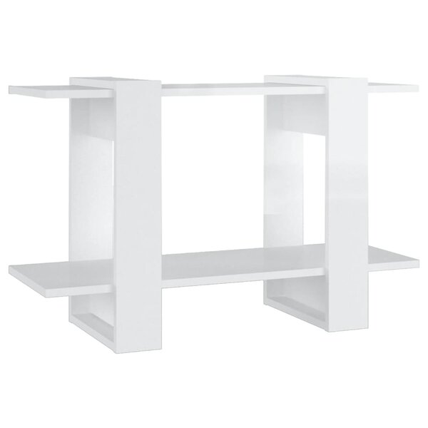 vidaXL Bibliothèque/Séparateur de pièce Blanc brillant 80x30x51 cm