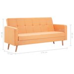 vidaXL Canapé Tissu Orange