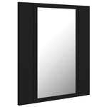 vidaXL Armoire à miroir de salle de bain LED Noir 40x12x45cm Acrylique