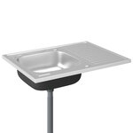 vidaXL Jeu d'évier de cuisine et égouttoir argenté 800x600x155 mm inox