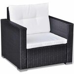 vidaXL Salon de jardin 6 Pièces avec coussins Résine tressée Noir