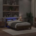 vidaXL Cadre de lit chêne artisanal 120 x 190 cm Bois d'ingénierie