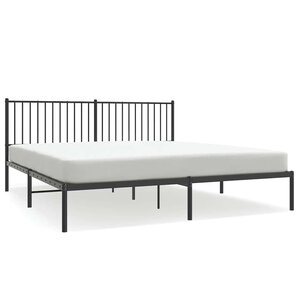 vidaXL Cadre de lit métal sans matelas et tête de lit noir 180x200 cm