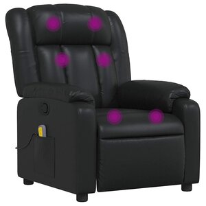 vidaXL Fauteuil de massage inclinable Noir Similicuir