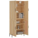 vidaXL Buffet haut Chêne sonoma 69 5x34x180 cm Bois d'ingénierie