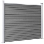 vidaXL Ensemble de panneau de clôture WPC 872x146 cm Gris