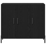 vidaXL Buffet en chêne noir 90x34x80 cm en bois d'ingénierie