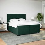vidaXL Sommier à lattes de lit et matelas Vert foncé 200x200cm Velours