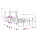 vidaXL Cadre de lit métal sans matelas avec pied de lit noir 120x190cm